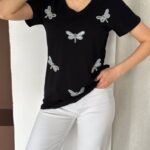 تیشرت یقه هفت زنانه