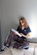 ست تیشرت و شلوار پلنگی زنانه ادیداس| ست اسپرت و راحتی ترک