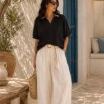 تیشرت یقه‌دار زنانه Tommy مشکی