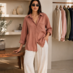 شومیز زنانه هلویی Perry